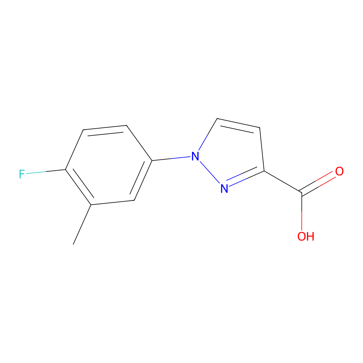 1-(4-Fluoro-3-methylphenyl)-1h-pyrazole-3-carboxylic acid molecular structure, CAS 1341449-00-0