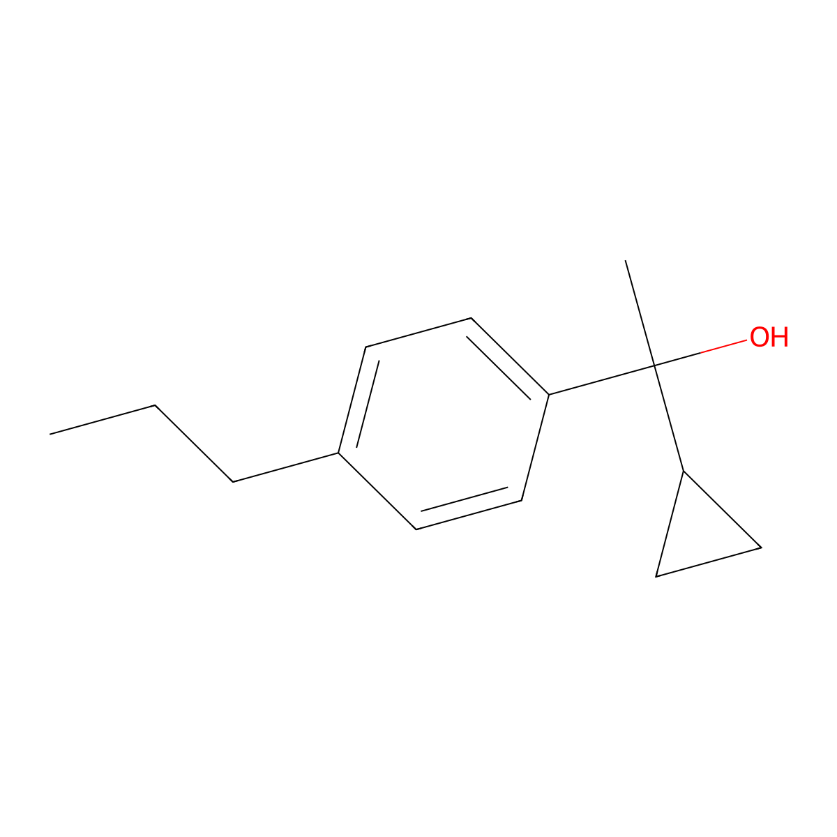 1-Cyclopropyl-1-(4-propylphenyl)ethanol molecular structure, CAS 1341449-73-7