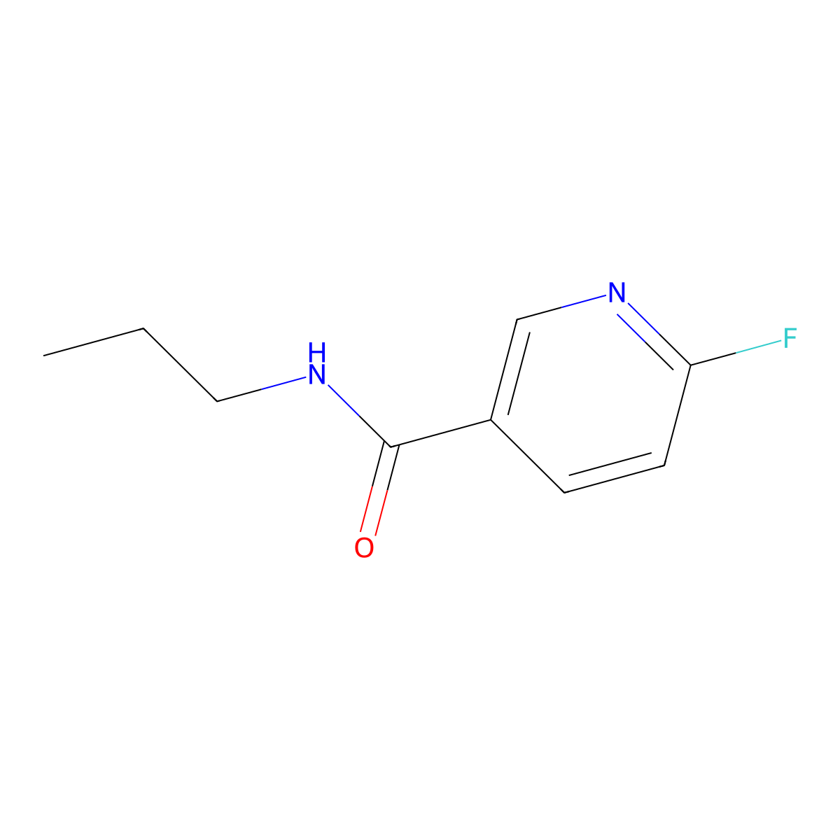 6-fluoro-N-propylpyridine-3-carboxamide molecular structure, CAS 1341450-22-3