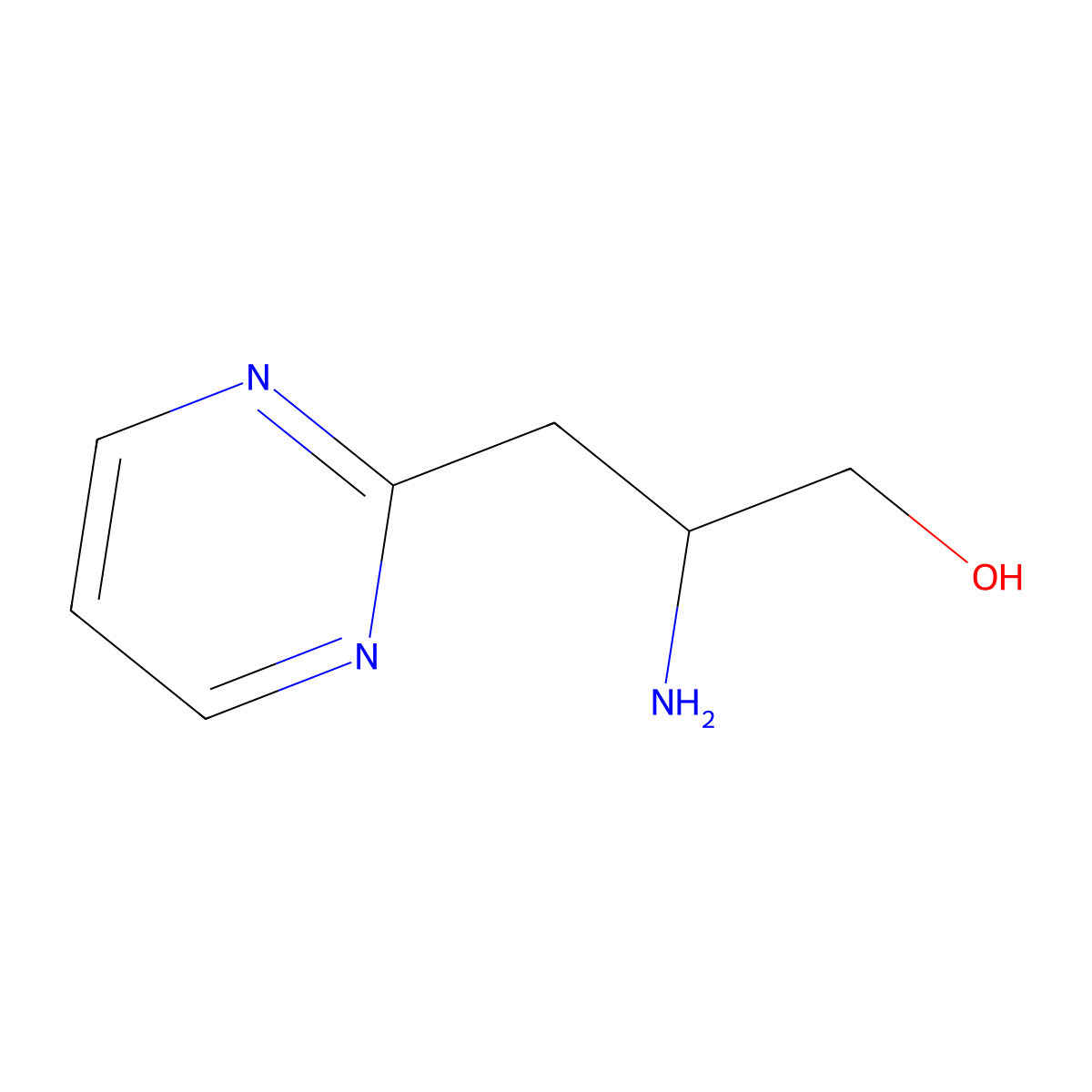 2-Amino-3-(pyrimidin-2-yl)propan-1-ol molecular structure, CAS 1341450-53-0