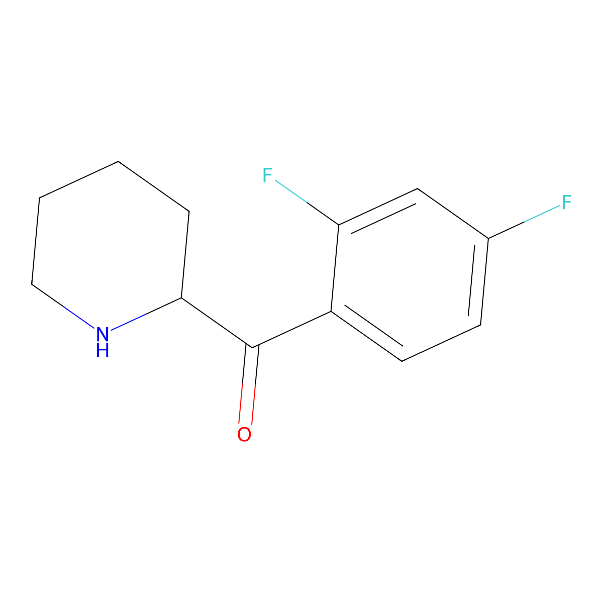 (2,4-Difluorophenyl)(piperidin-2-yl)methanone HCl molecular structure, CAS 1341456-39-0