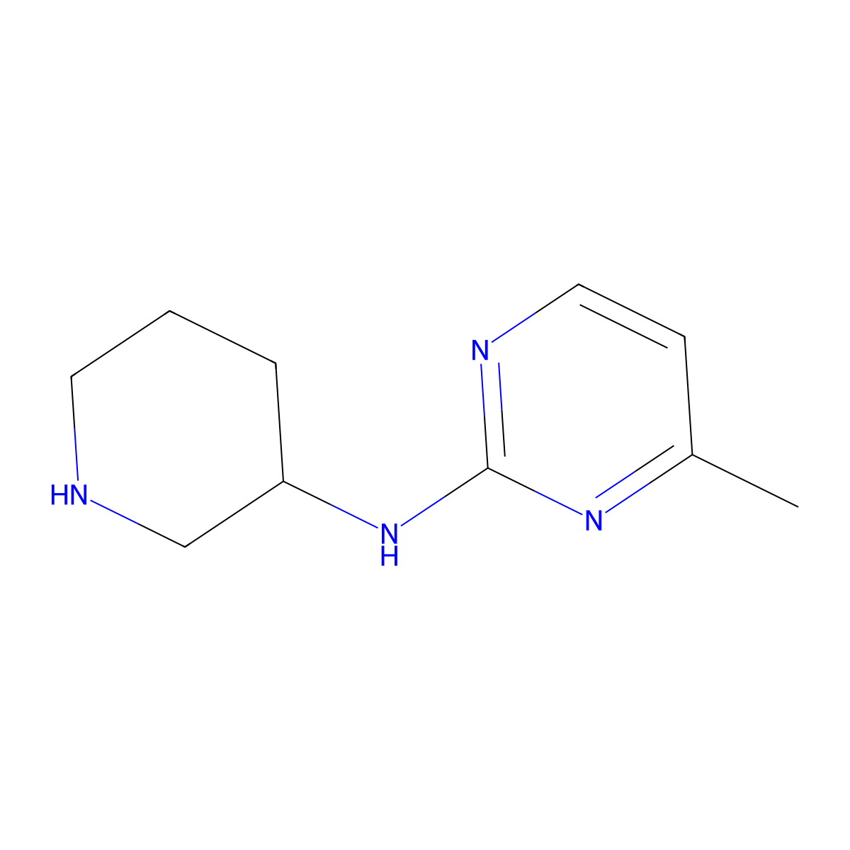 4-methyl-N-(piperidin-3-yl)pyrimidin-2-amine molecular structure, CAS 1341456-81-2