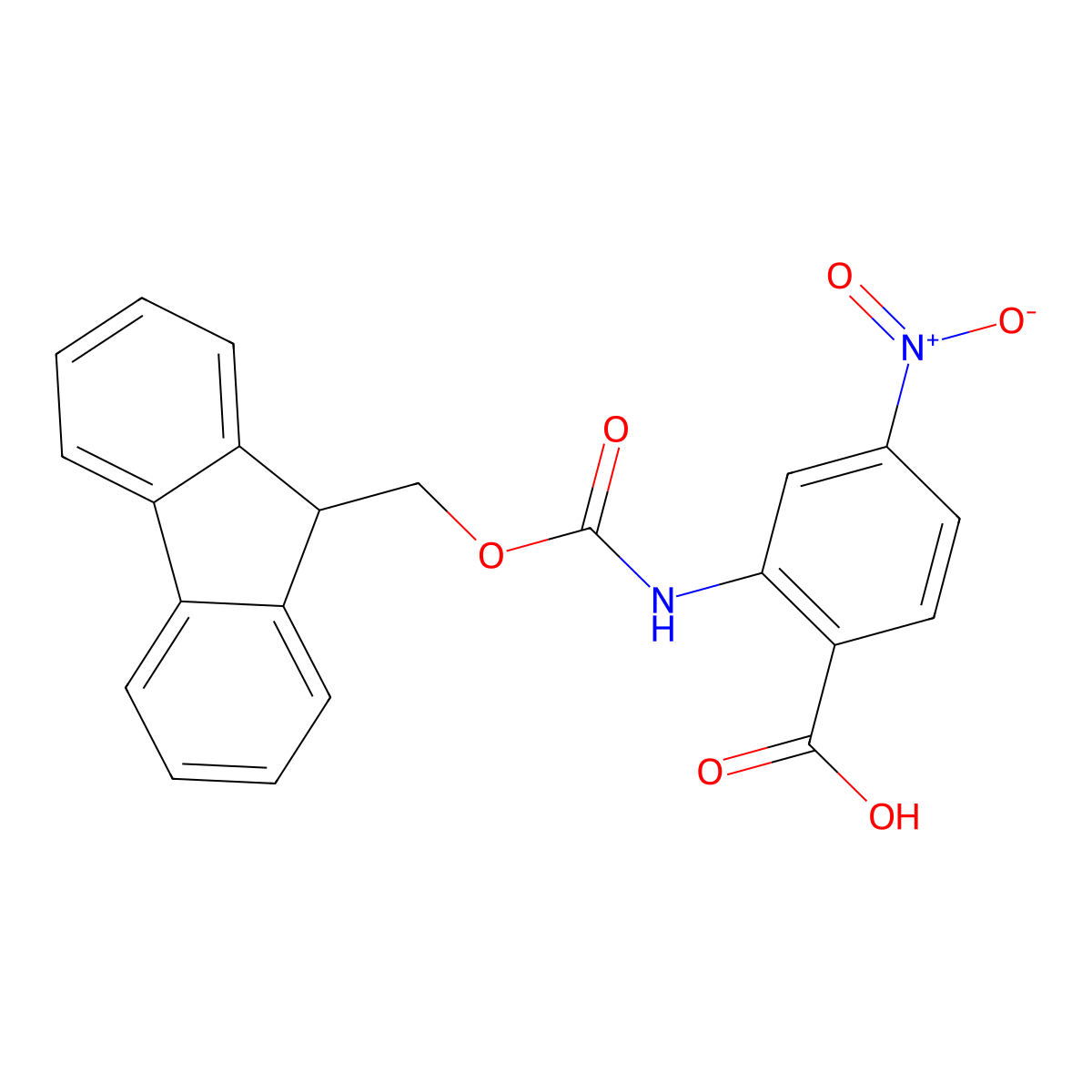 2-({[(9H-fluoren-9-yl)methoxy]carbonyl}amino)-4-nitrobenzoic acid molecular structure, CAS 1341459-60-6