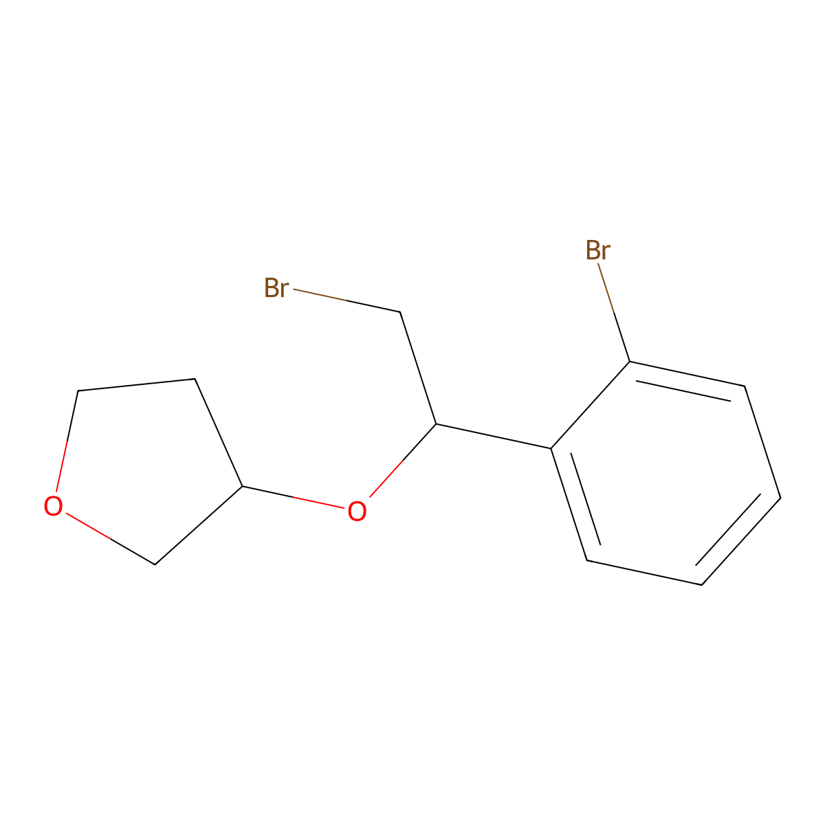 3-[2-Bromo-1-(2-bromophenyl)ethoxy]oxolane molecular structure, CAS 1341462-13-2