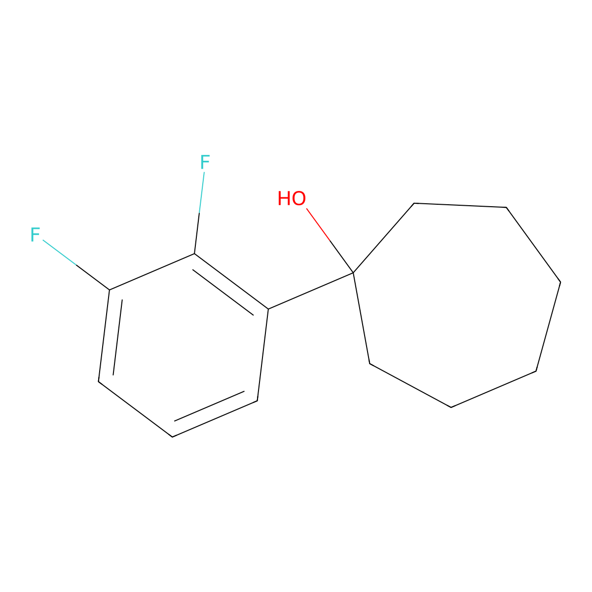 1-(2,3-Difluorophenyl)cycloheptanol molecular structure, CAS 1341463-34-0