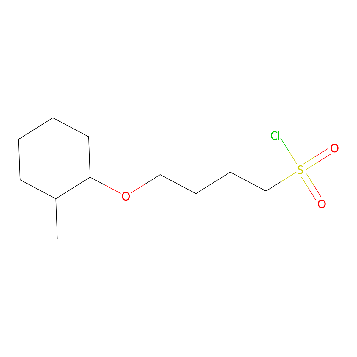4-((2-Methylcyclohexyl)oxy)butane-1-sulfonyl chloride molecular structure, CAS 1341463-63-5