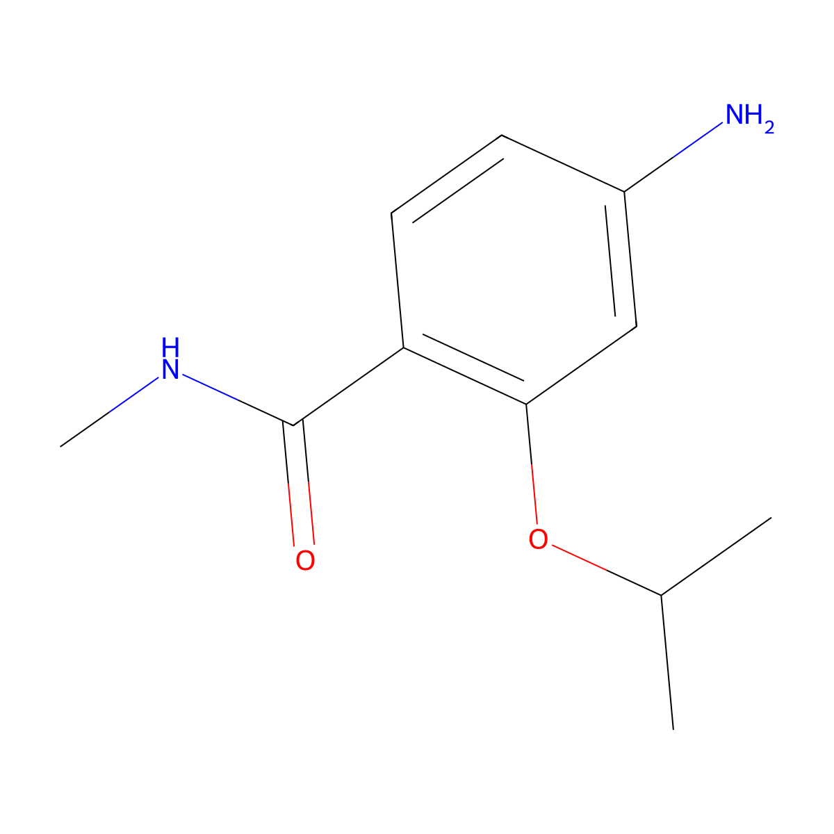 4-Amino-2-isopropoxy-N-methyl-benzamide molecular structure, CAS 1341464-10-5