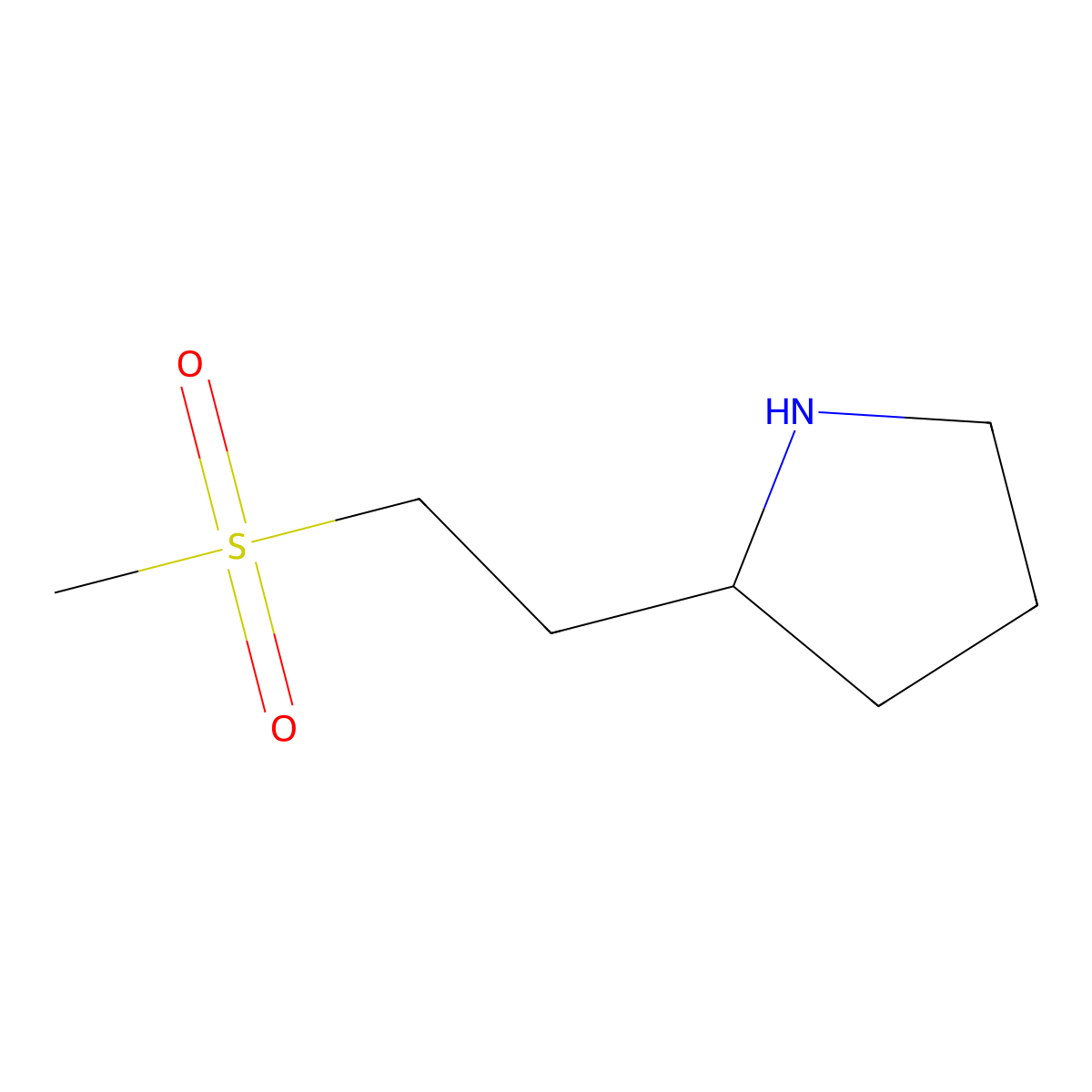 2-(2-Methanesulfonylethyl)pyrrolidine molecular structure, CAS 1341465-14-2