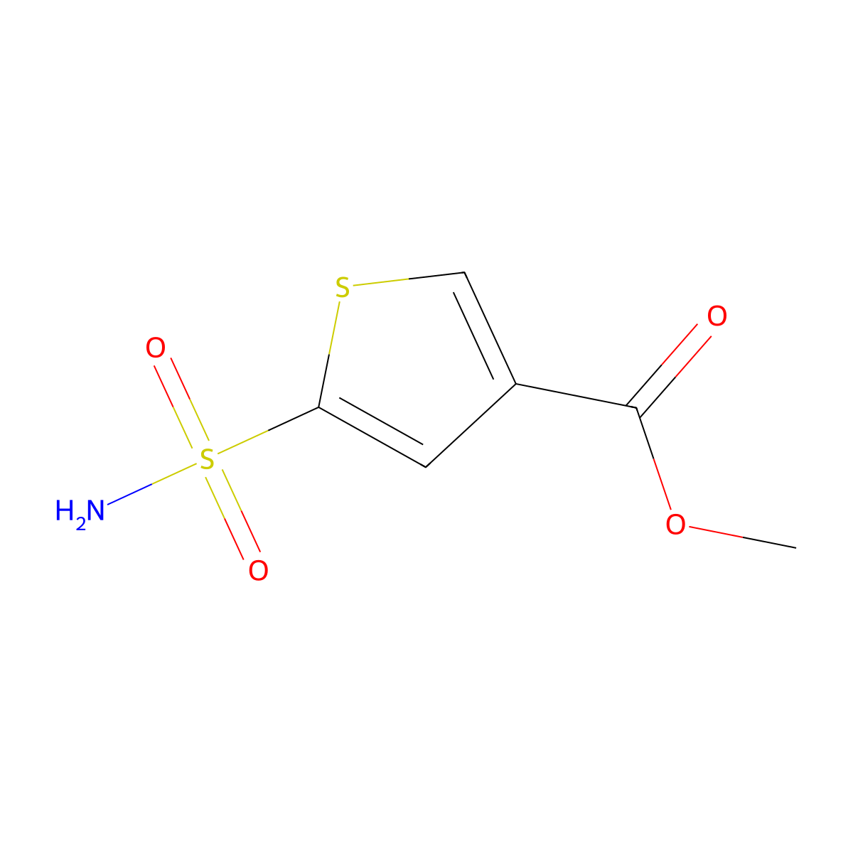 Methyl 5-sulfamoylthiophene-3-carboxylate molecular structure, CAS 1341465-46-0