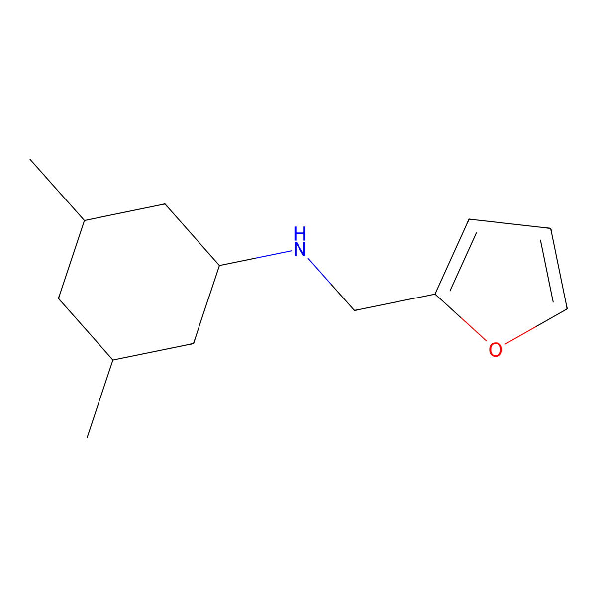 N-[(furan-2-yl)methyl]-3,5-dimethylcyclohexan-1-amine molecular structure, CAS 1341466-46-3