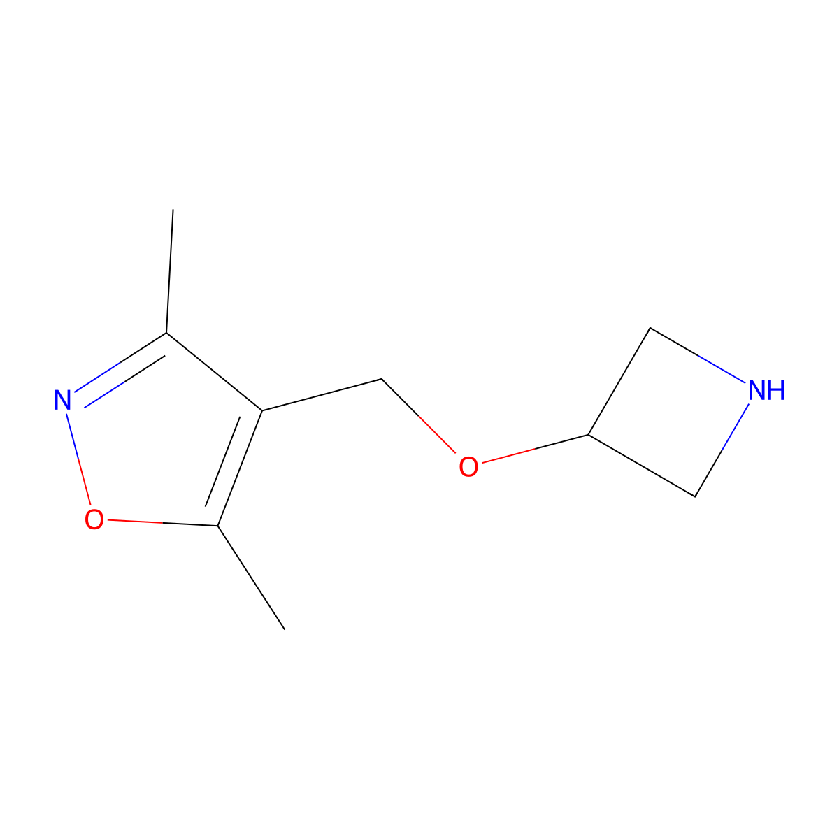 4-[(Azetidin-3-yloxy)methyl]-3,5-dimethyl-1,2-oxazole molecular structure, CAS 1341467-36-4