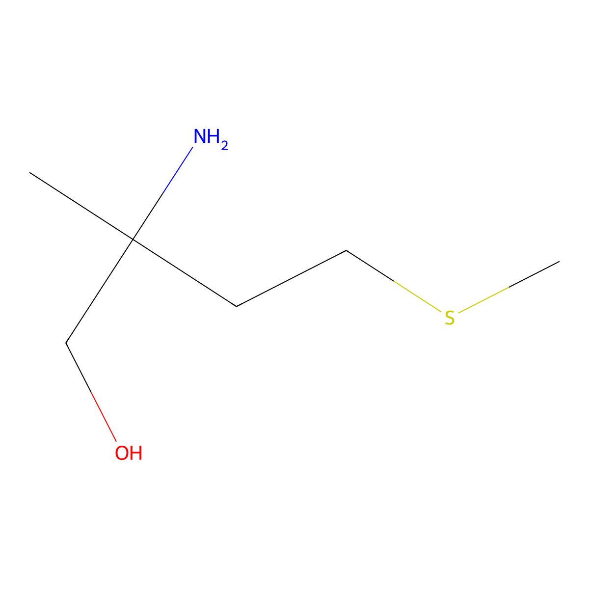 2-Amino-2-methyl-4-(methylthio)butan-1-ol molecular structure, CAS 1341468-70-9