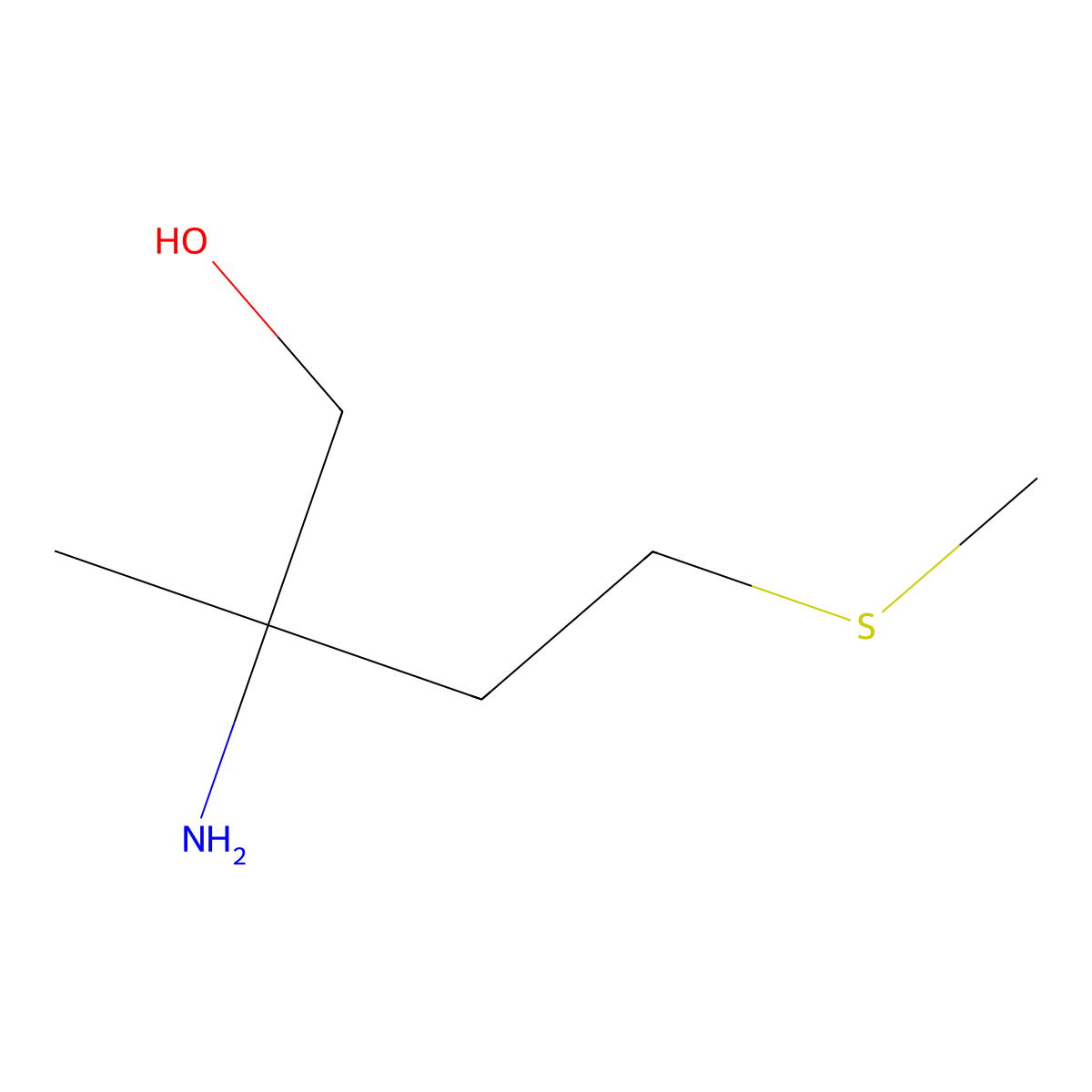 2-Amino-2-methyl-4-(methylthio)butan-1-ol molecular structure, CAS 1341468-70-9