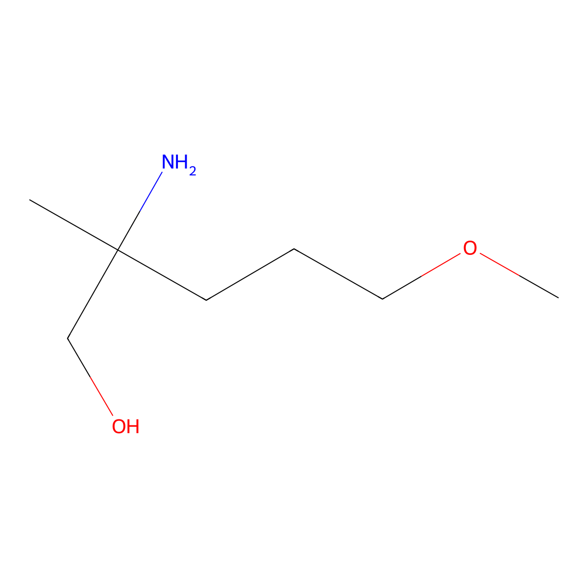 2-Amino-5-methoxy-2-methylpentan-1-ol molecular structure, CAS 1341470-67-4