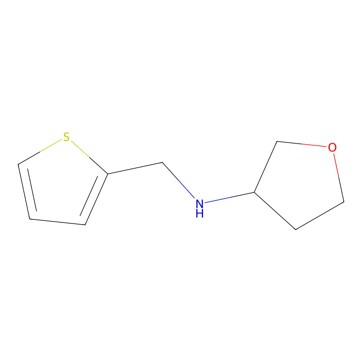N-[(thiophen-2-yl)methyl]oxolan-3-amine molecular structure, CAS 1341471-70-2