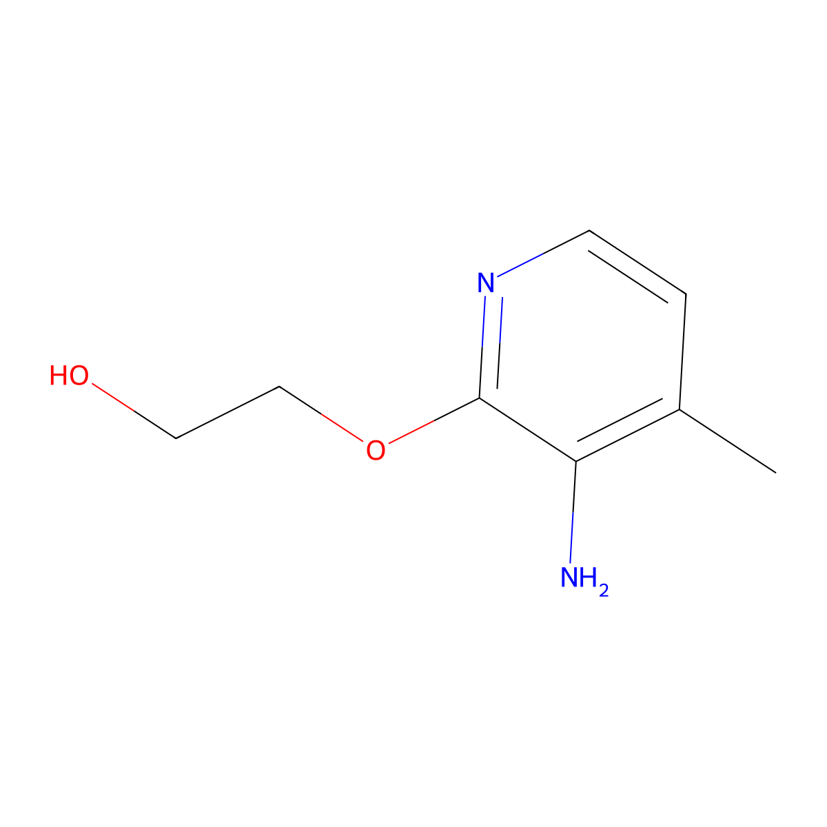 2-[(3-Amino-4-methylpyridin-2-yl)oxy]ethan-1-ol molecular structure, CAS 1341474-87-0