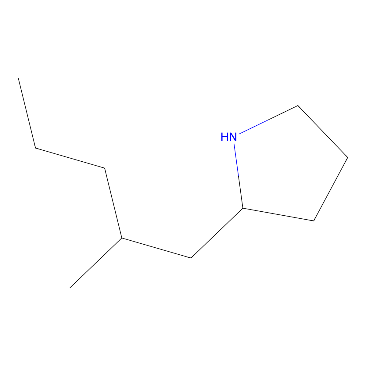 2-(2-Methylpentyl)pyrrolidine molecular structure, CAS 1341476-07-0