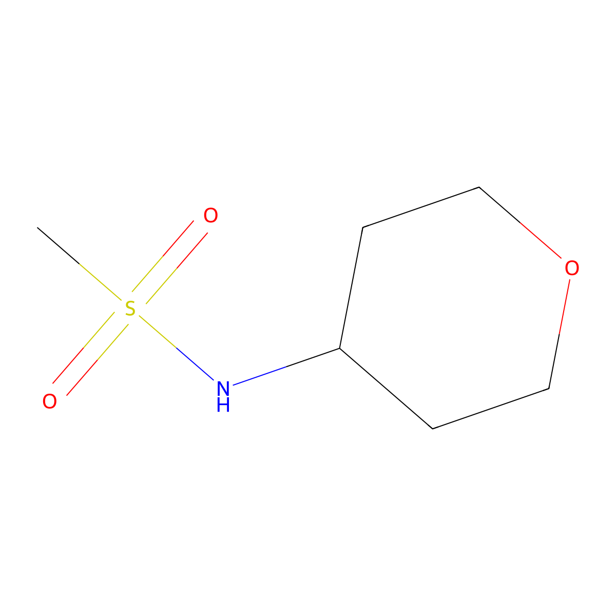 N-(oxan-4-yl)methanesulfonamide molecular structure, CAS 1341476-70-7