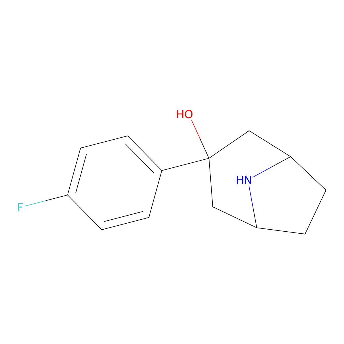 3-(4-Fluorophenyl)-8-azabicyclo[3.2.1]octan-3-ol molecular structure, CAS 1341477-02-8