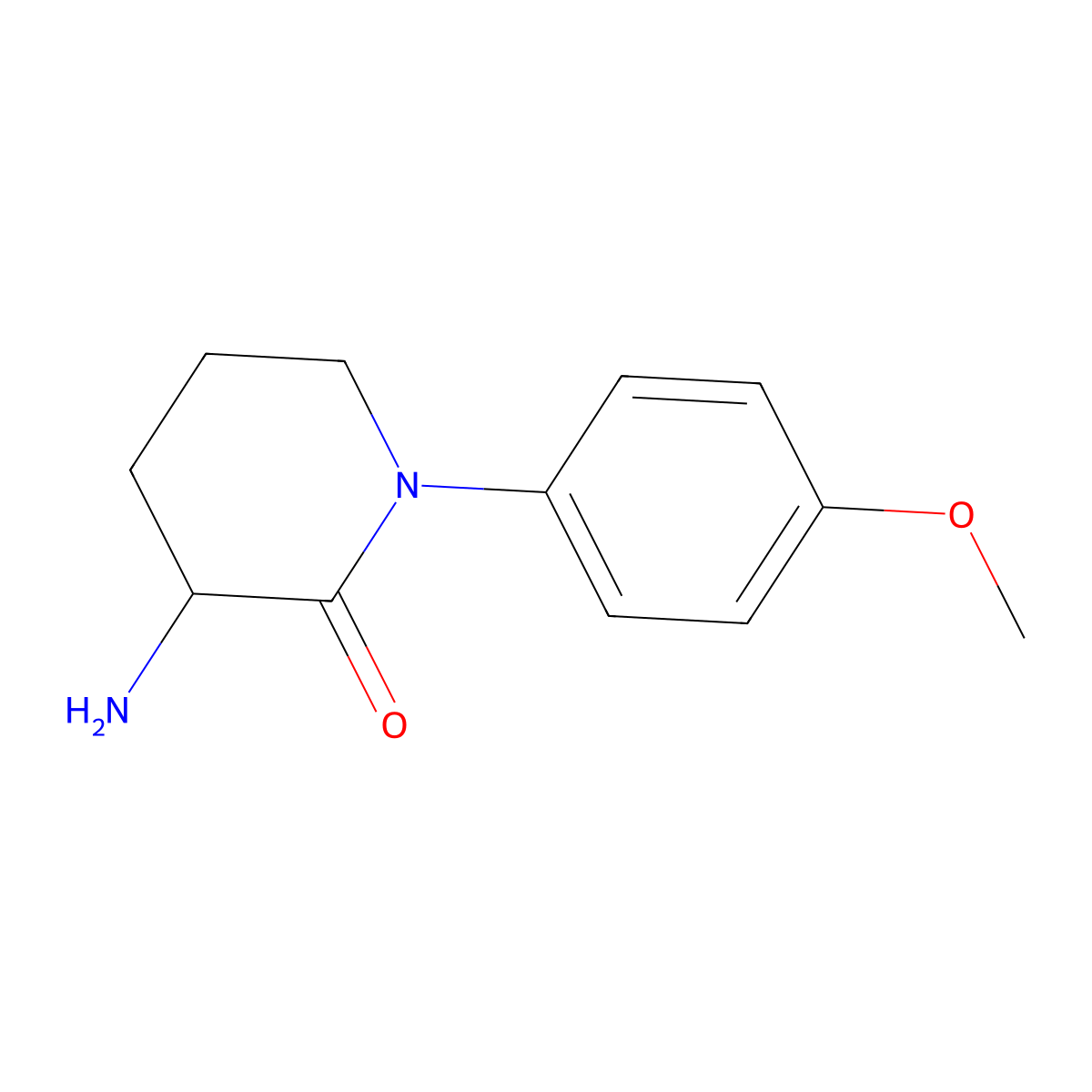 3-Amino-1-(4-methoxyphenyl)piperidin-2-one molecular structure, CAS 1341478-69-0