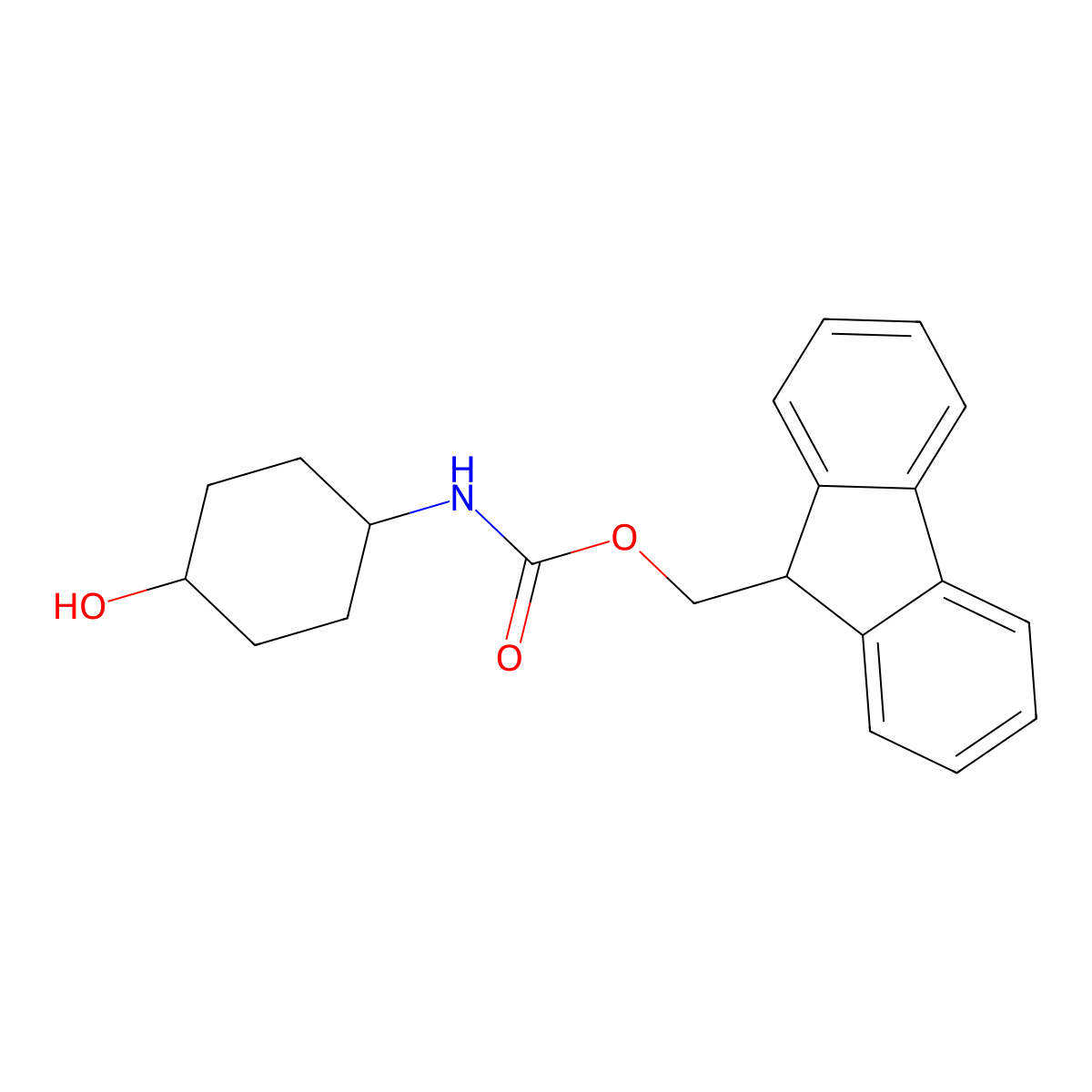 9H-fluoren-9-ylmethyl N-(4-hydroxycyclohexyl)carbamate molecular structure, CAS 1341479-28-4