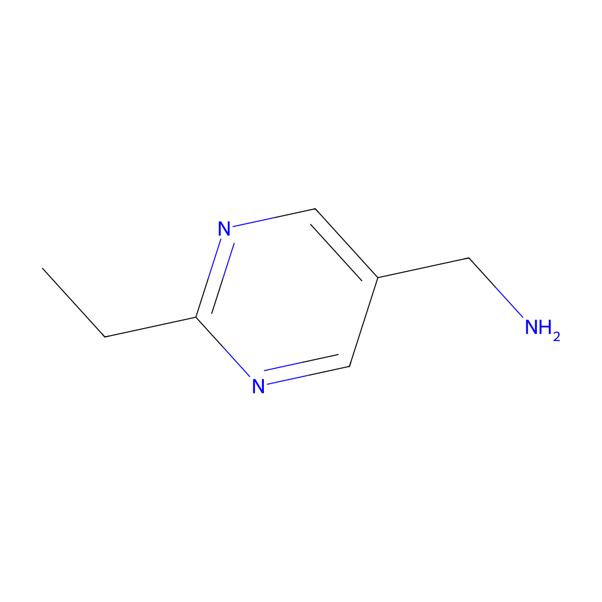 (2-Ethylpyrimidin-5-YL)methanamine molecular structure, CAS 1341481-76-2