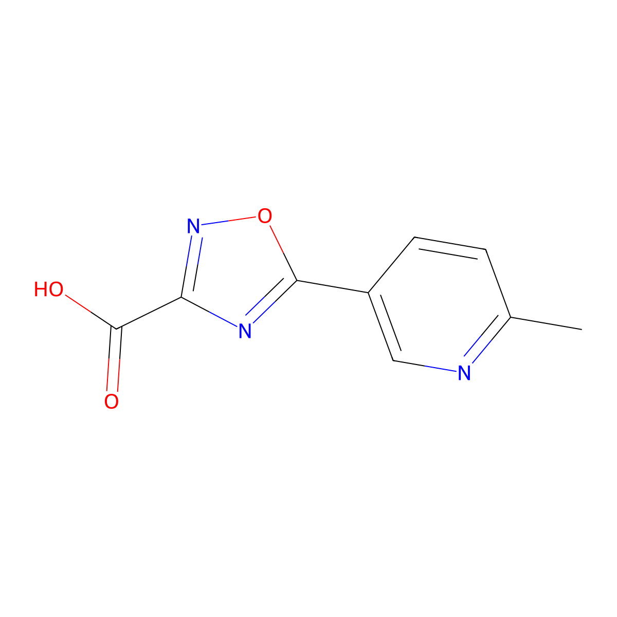 5-(6-Methylpyridin-3-yl)-1,2,4-oxadiazole-3-carboxylic acid molecular structure, CAS 1341485-06-0