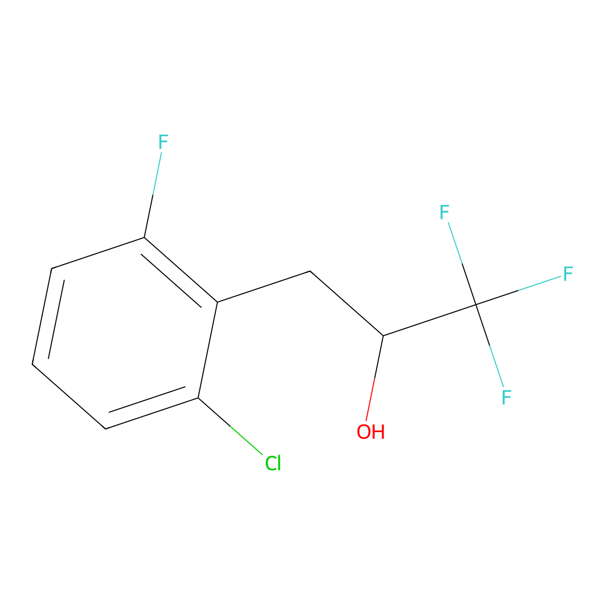 3-(2-Chloro-6-fluorophenyl)-1,1,1-trifluoropropan-2-ol molecular structure, CAS 1341485-98-0