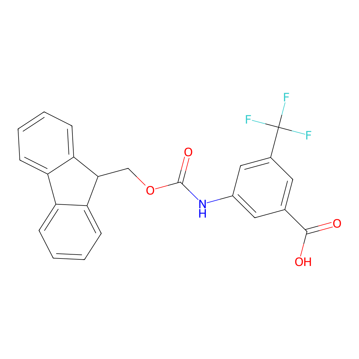 3-((((9h-Fluoren-9-yl)methoxy)carbonyl)amino)-5-(trifluoromethyl)benzoic acid molecular structure, CAS 1341486-14-3
