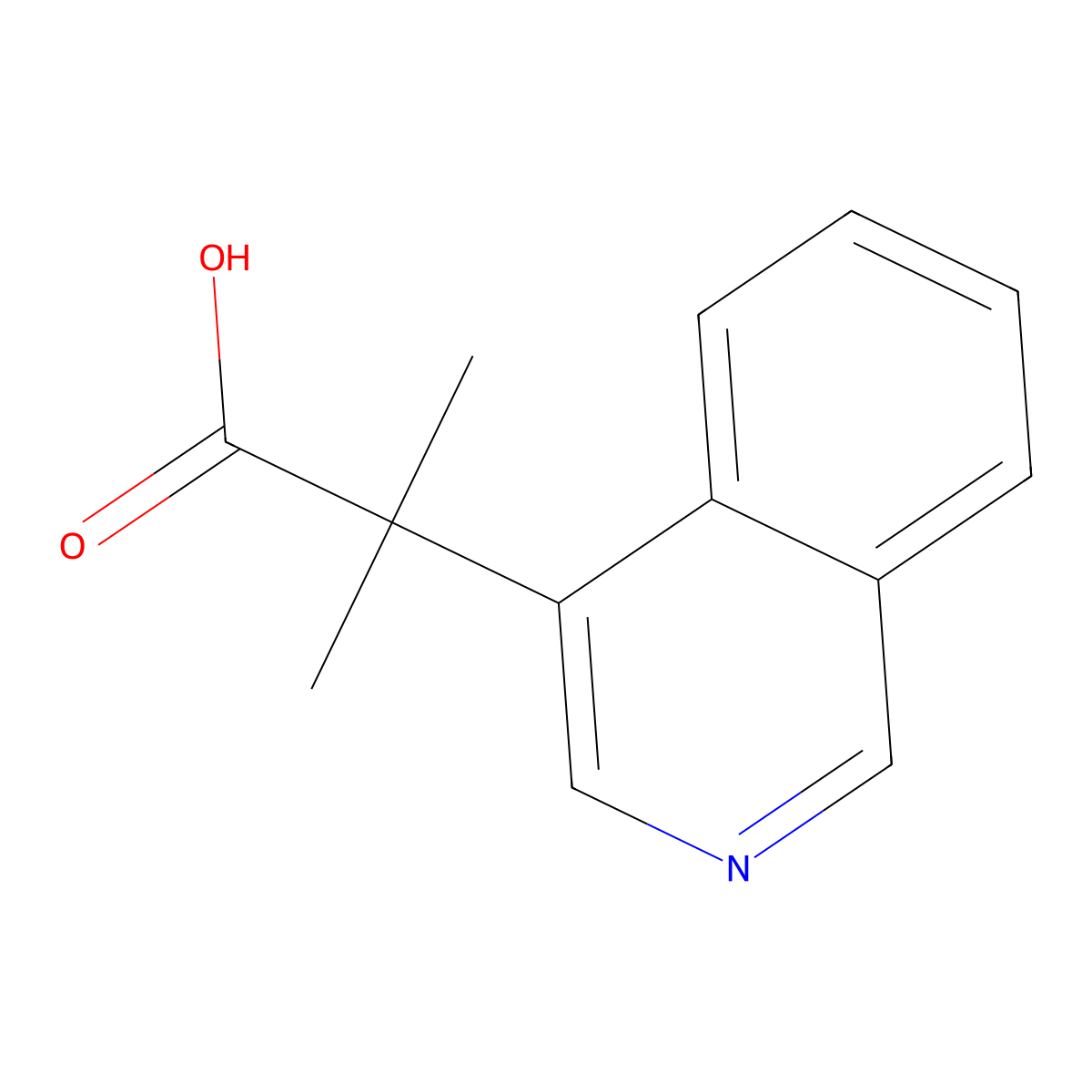 2-(Isoquinolin-4-yl)-2-methylpropanoic acid molecular structure, CAS 1341487-77-1