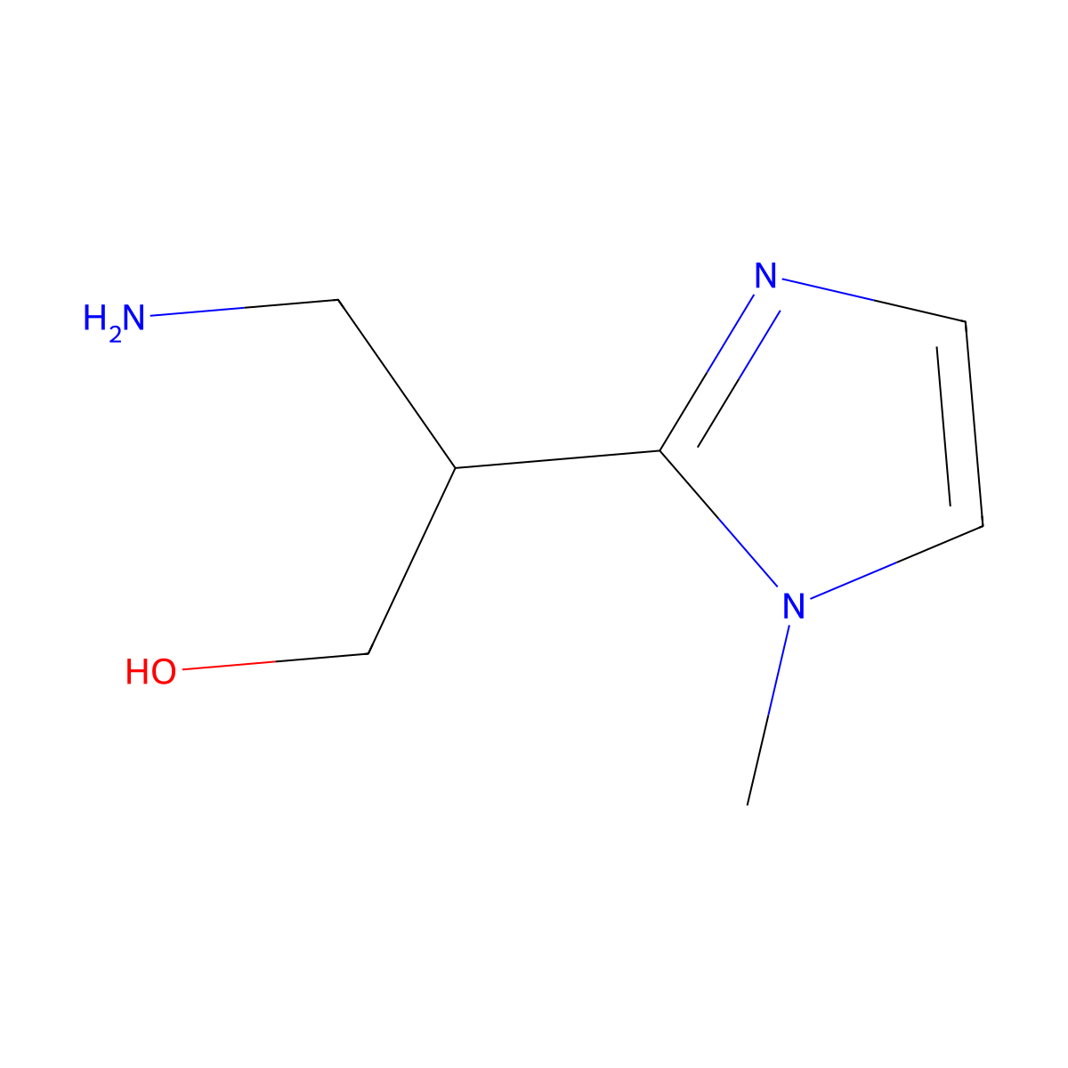 3-amino-2-(1-methyl-1H-imidazol-2-yl)propan-1-ol molecular structure, CAS 1341488-43-4