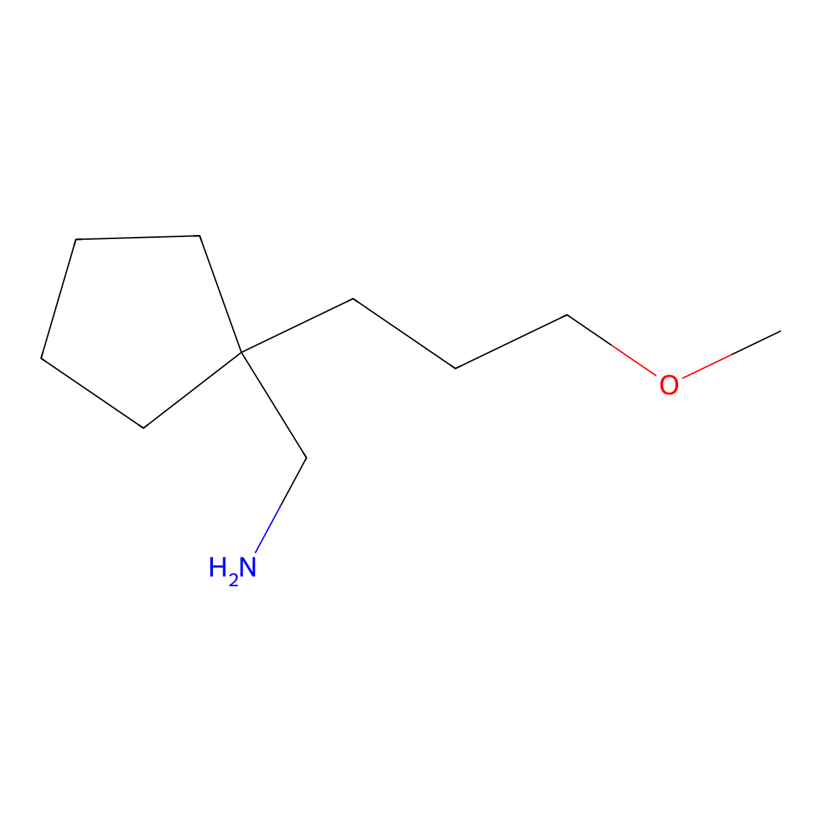 (1-(3-Methoxypropyl)cyclopentyl)methanamine molecular structure, CAS 1341488-65-0