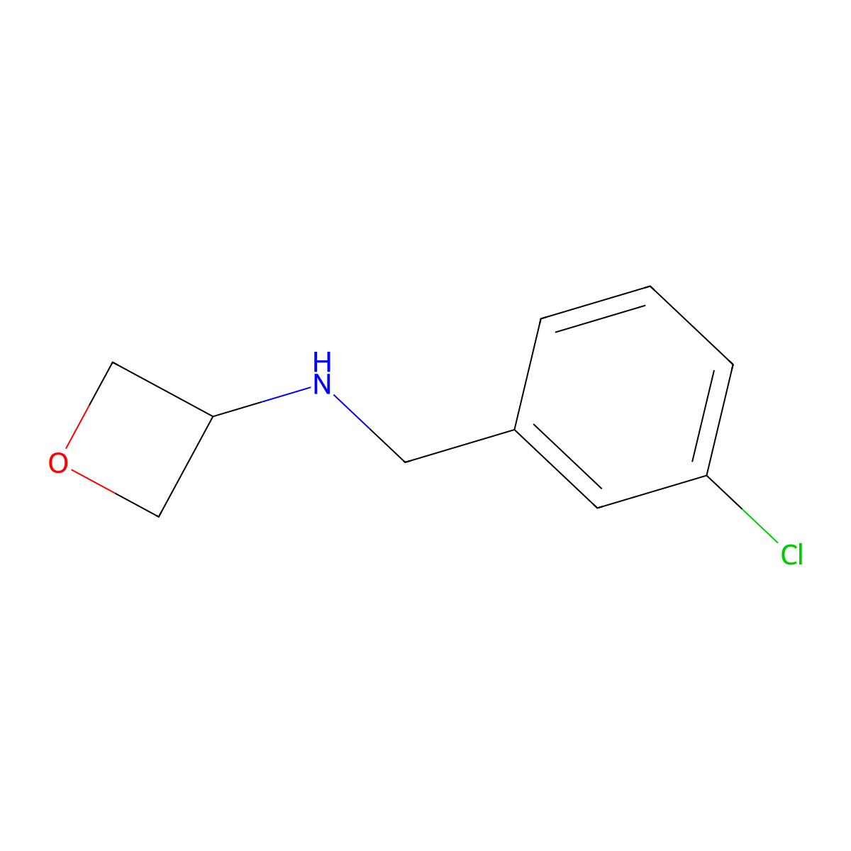 N-(3-Chlorobenzyl)oxetan-3-amine molecular structure, CAS 1341489-02-8