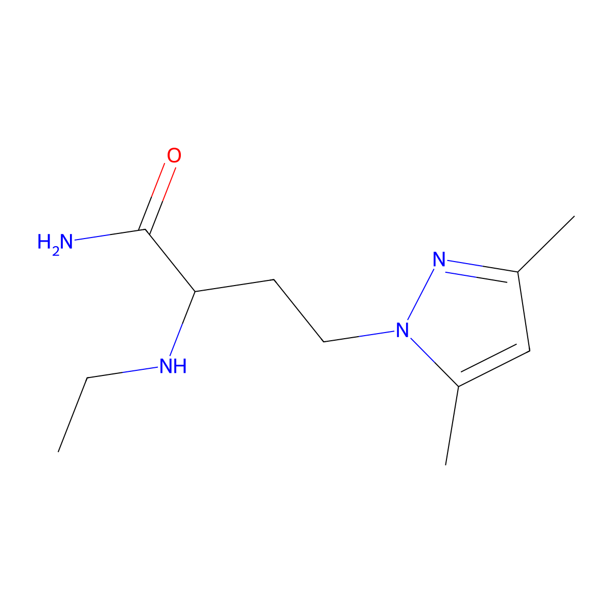 4-(3,5-Dimethyl-1h-pyrazol-1-yl)-2-(ethylamino)butanamide molecular structure, CAS 1341490-70-7
