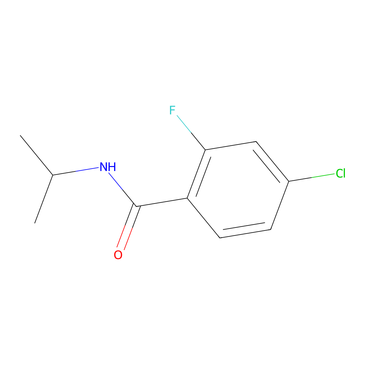 4-Chloro-2-fluoro-n-(propan-2-yl)benzamide molecular structure, CAS 1341490-88-7