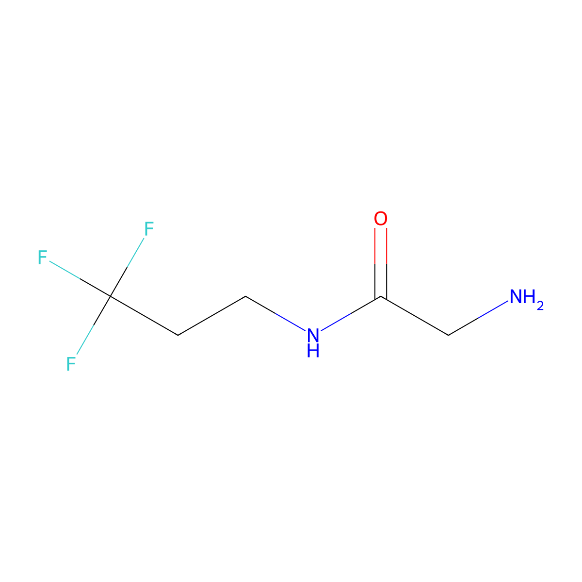 2-amino-N-(3,3,3-trifluoropropyl)acetamide molecular structure, CAS 1341491-84-6