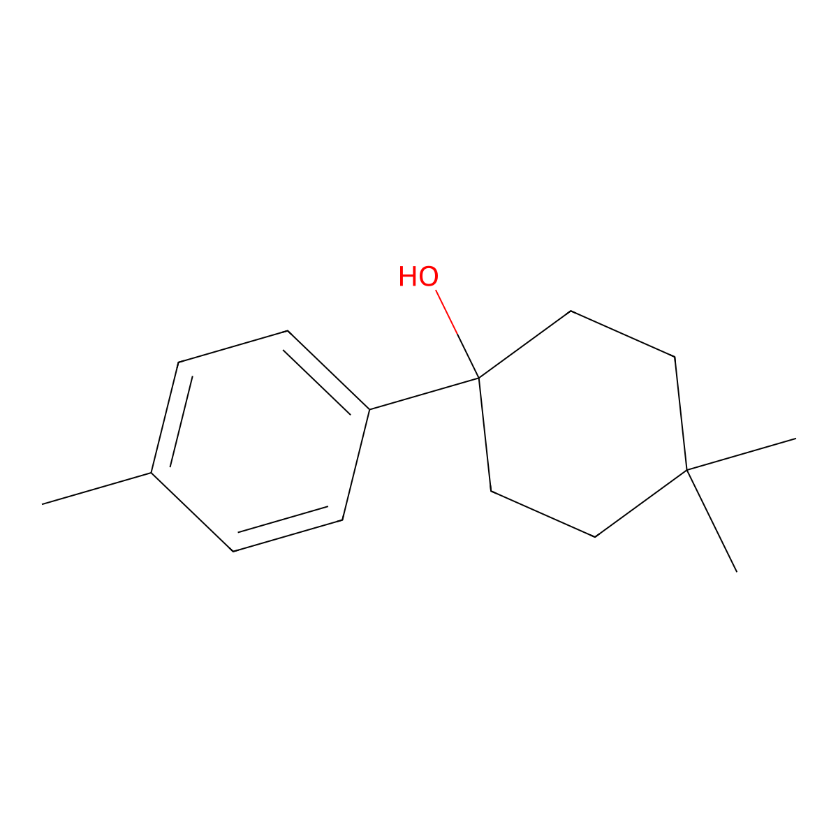 4,4-Dimethyl-1-(p-tolyl)cyclohexanol molecular structure, CAS 1341492-12-3