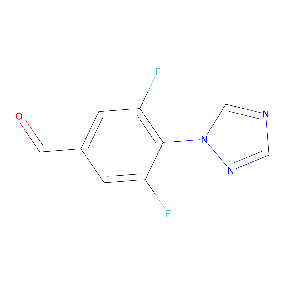 3,5-Difluoro-4-(1H-1,2,4-triazol-1-YL)benzaldehyde molecular structure, CAS 1341493-26-2