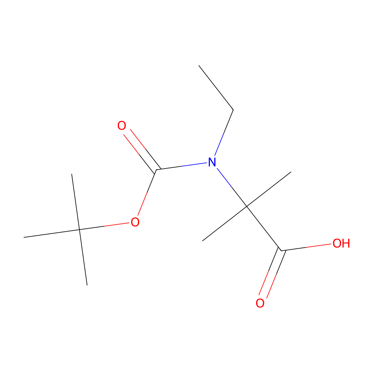 2-[Boc-(ethyl)amino]-2-methylpropanoic acid molecular structure, CAS 1341494-10-7