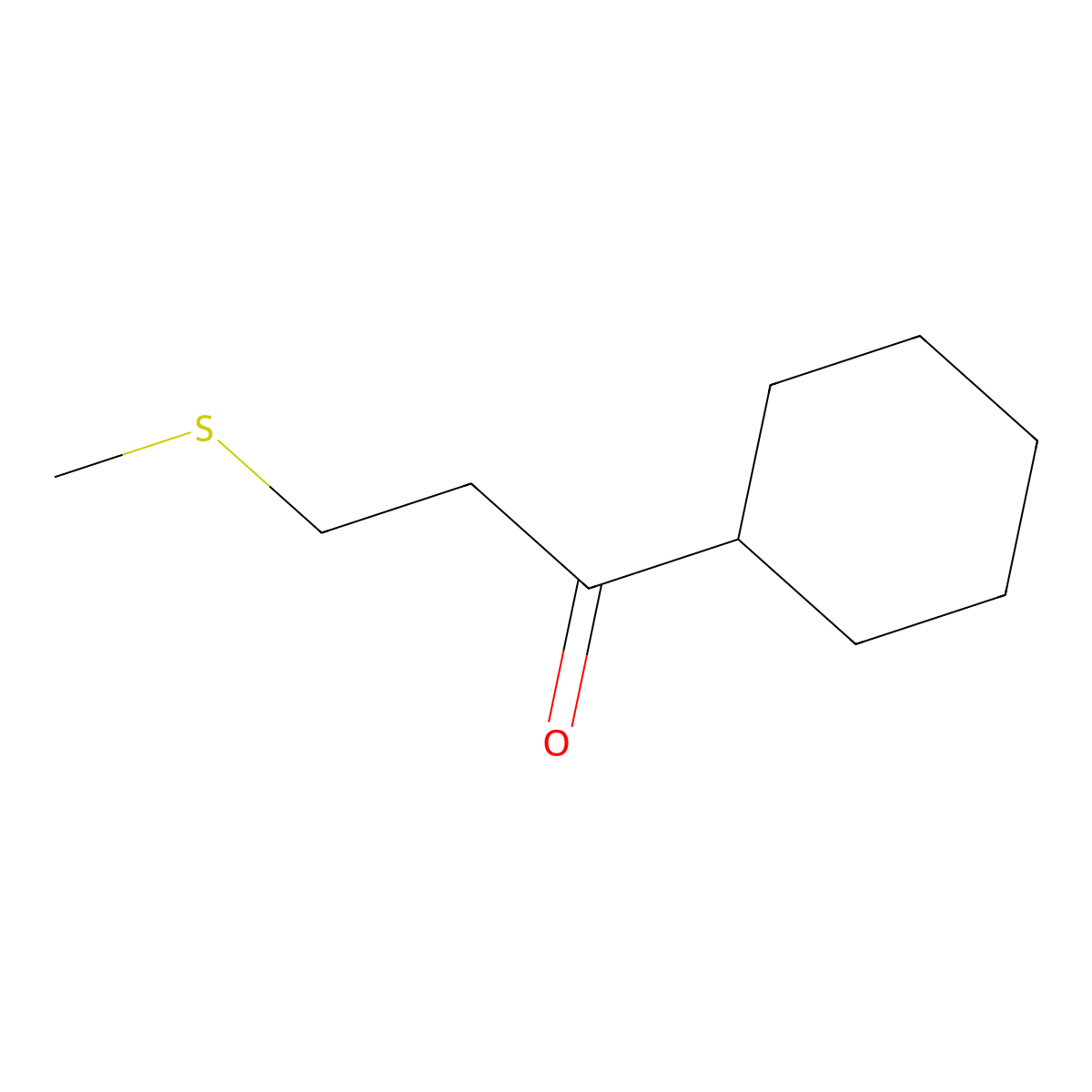 1-Cyclohexyl-3-(methylsulfanyl)propan-1-one molecular structure, CAS 1341494-64-1