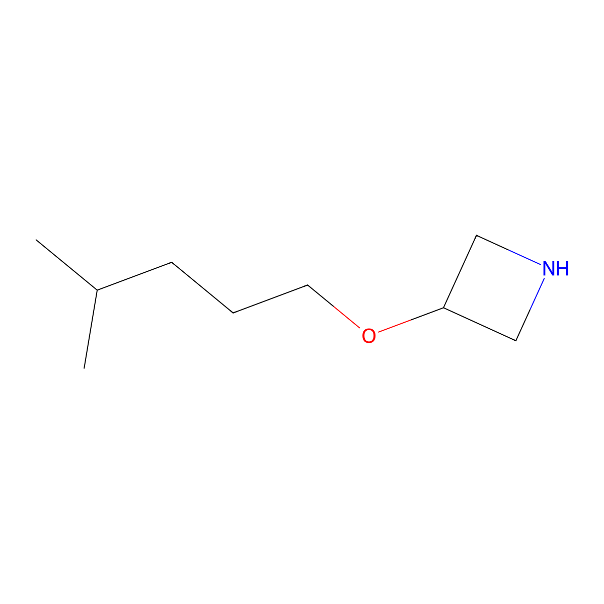 3-((4-Methylpentyl)oxy)azetidine molecular structure, CAS 1341497-10-6