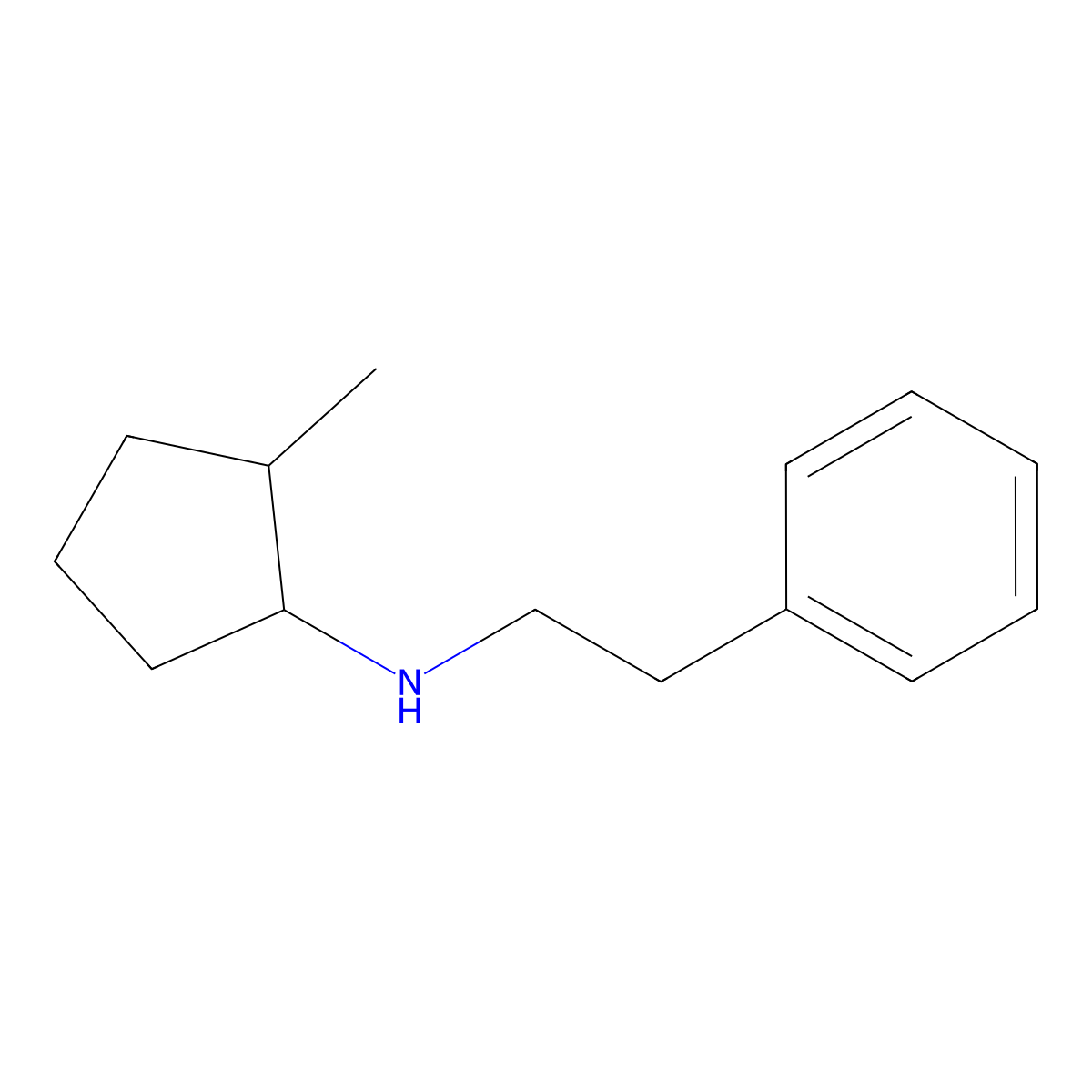 2-methyl-N-(2-phenylethyl)cyclopentan-1-amine molecular structure, CAS 1341497-83-3