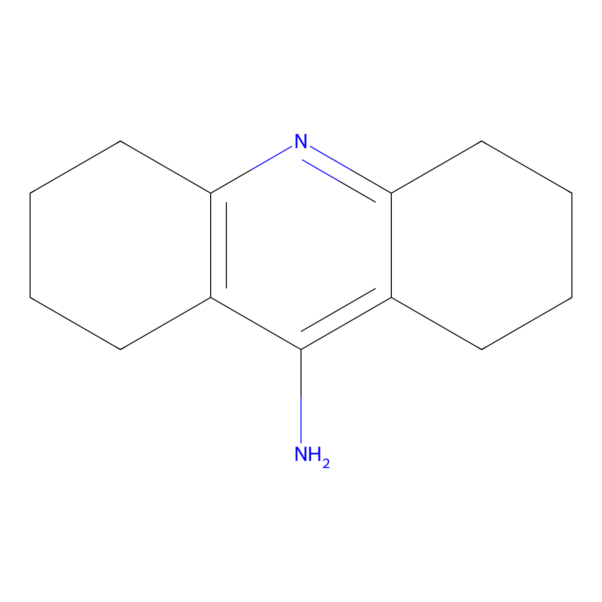 Octahydroaminoacridine molecular structure, CAS 13415-07-1