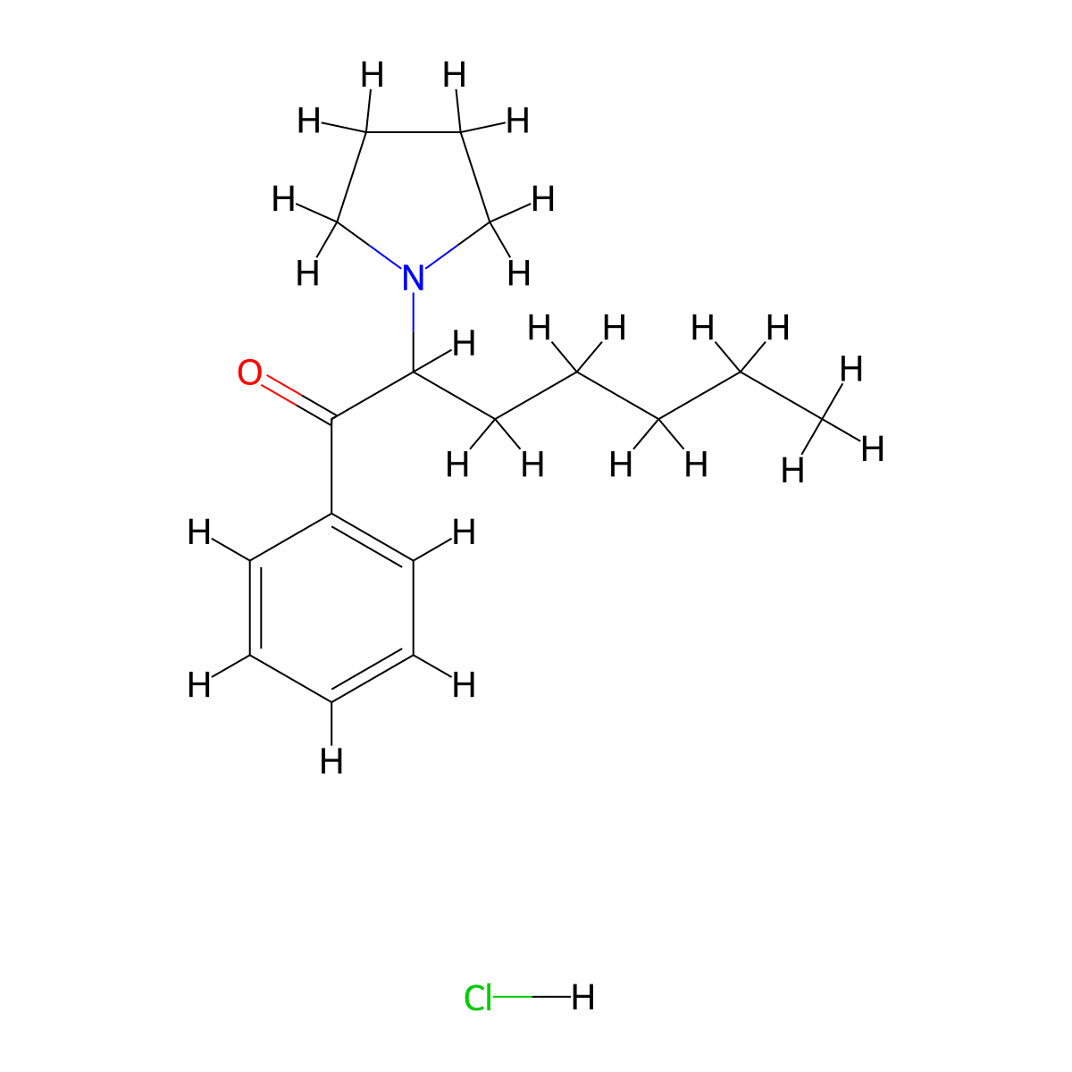 alpha-Pyrrolidinoheptaphenone hydrochloride molecular structure, CAS 13415-55-9