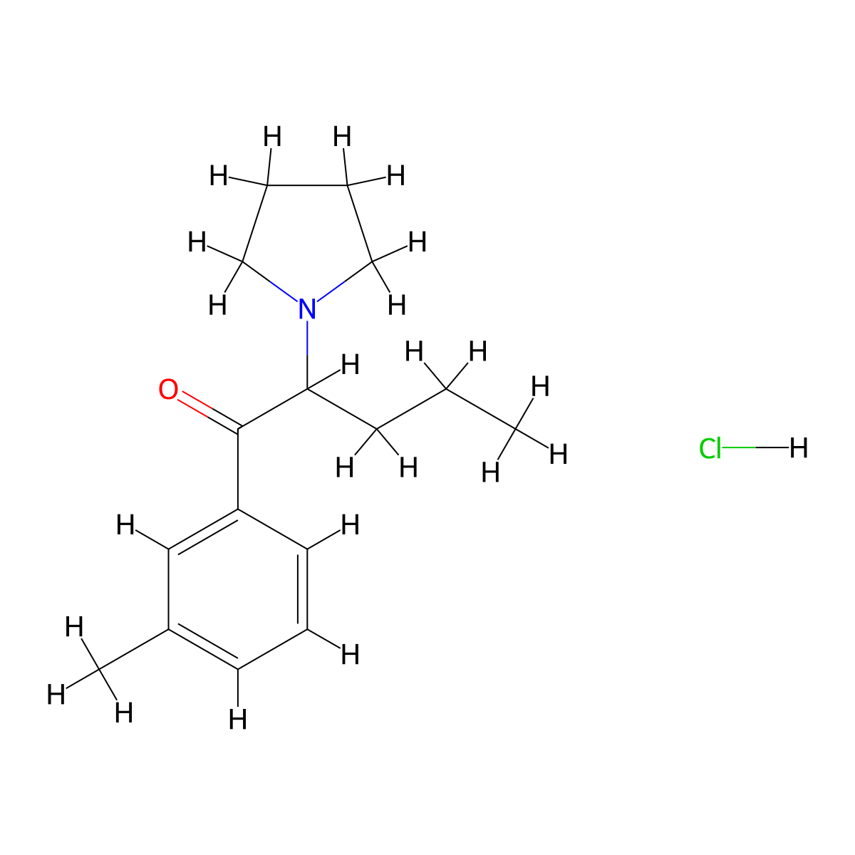 3-methyl-alpha-Pyrrolidinovalerophenone (hydrochloride) molecular structure, CAS 13415-57-1