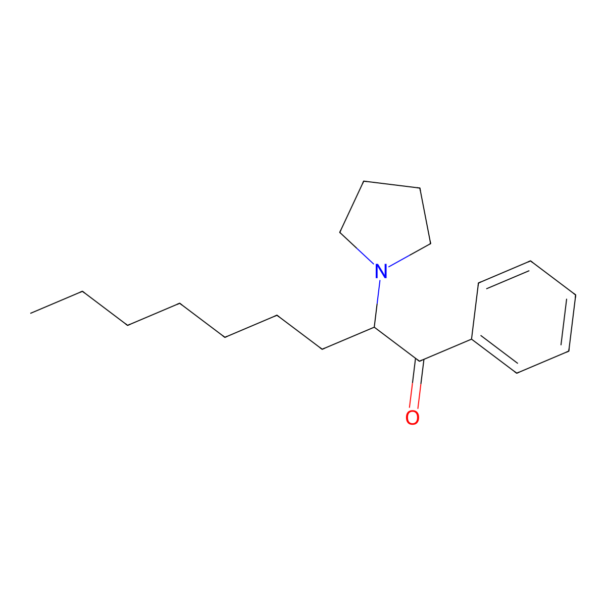 alpha-Pyrrolidinononanophenone molecular structure, CAS 13415-58-2