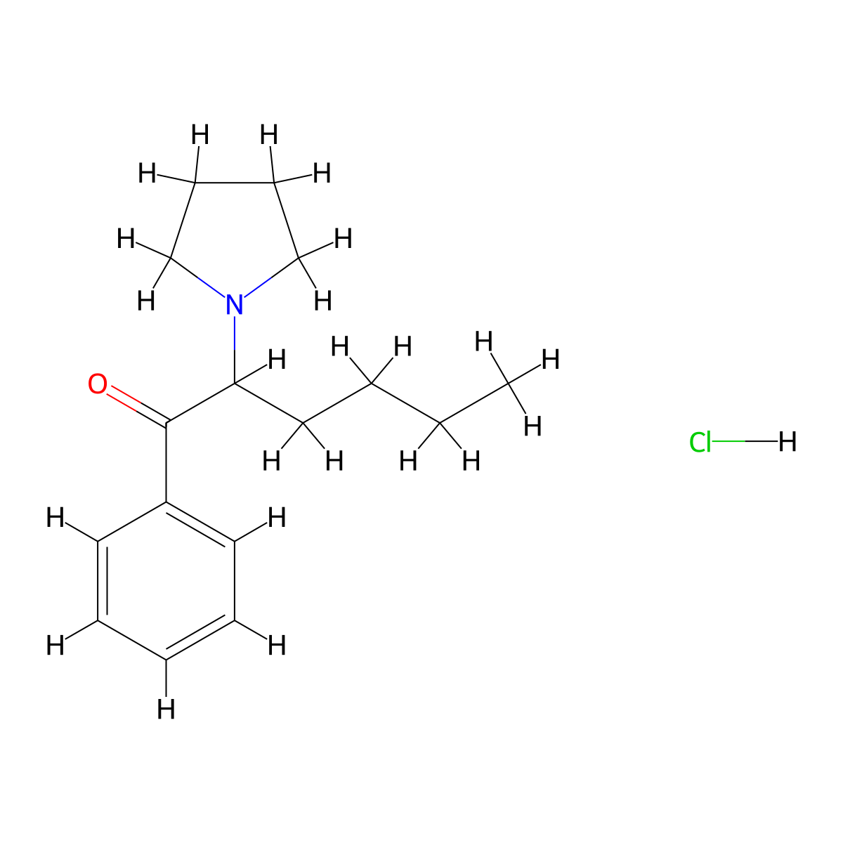 alpha-Php hydrochloride molecular structure, CAS 13415-59-3