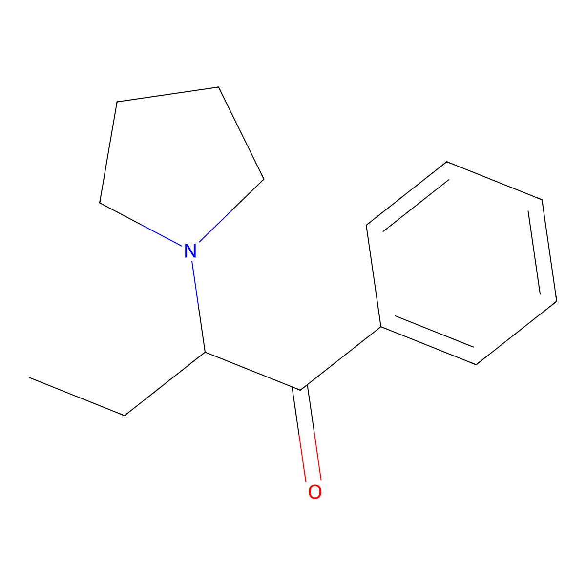Alpha-Pyrrolidinobutiophenone molecular structure, CAS 13415-82-2