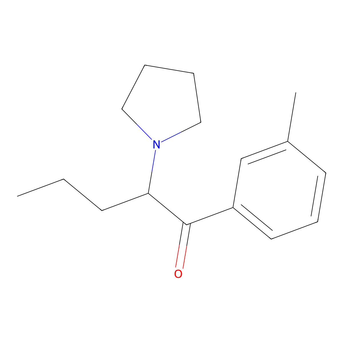 1-(3-Methylphenyl)-2-pyrrolidin-1-yl-pentan-1-one molecular structure, CAS 13415-85-5