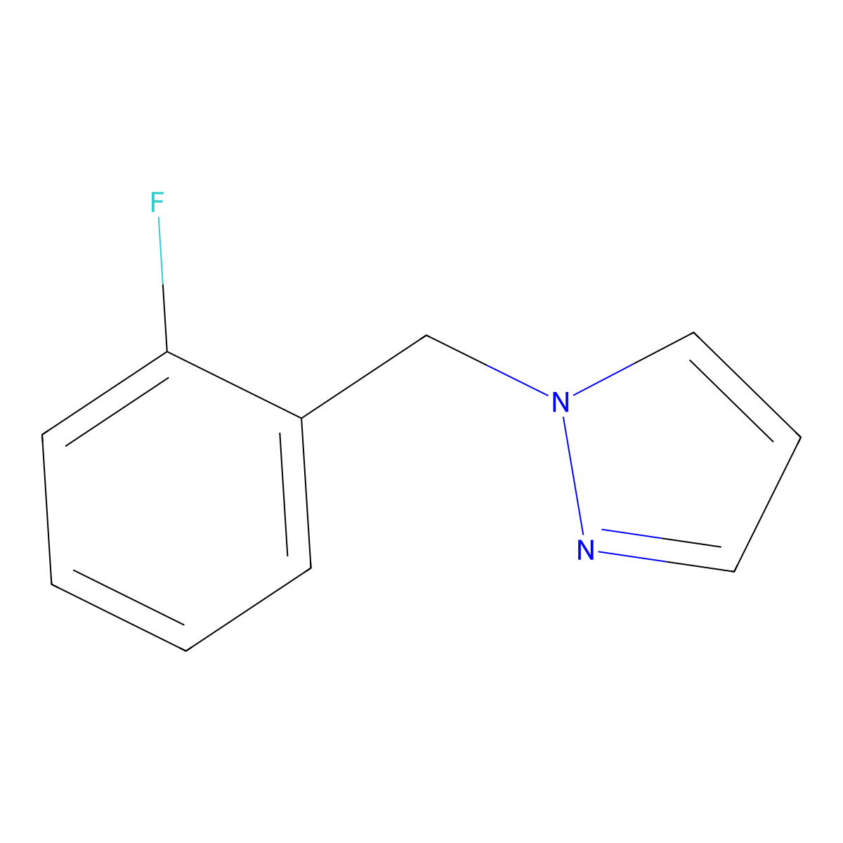 1-[(2-Fluorophenyl)methyl]-1h-pyrazole molecular structure, CAS 1341500-04-6